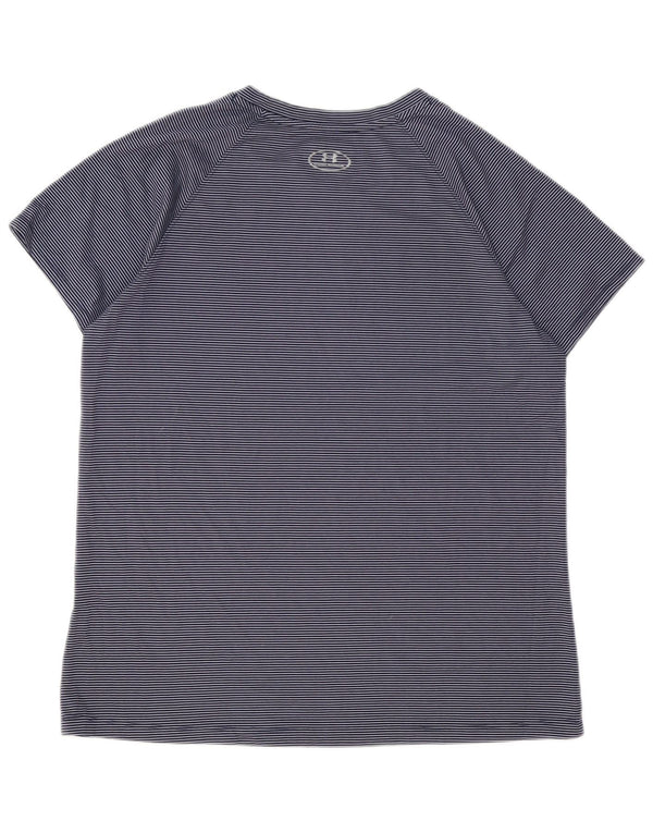 Γυναικείο μπλουζάκι UNDER Armour Top UK 16 Large Navy Blue Pinstripe