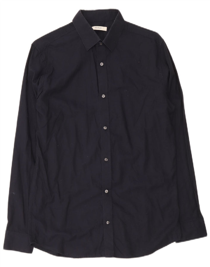 Jack & Jones Ανδρικό πουκάμισο Premium Βαμβακερό μεσαίο ναυτικό μπλε