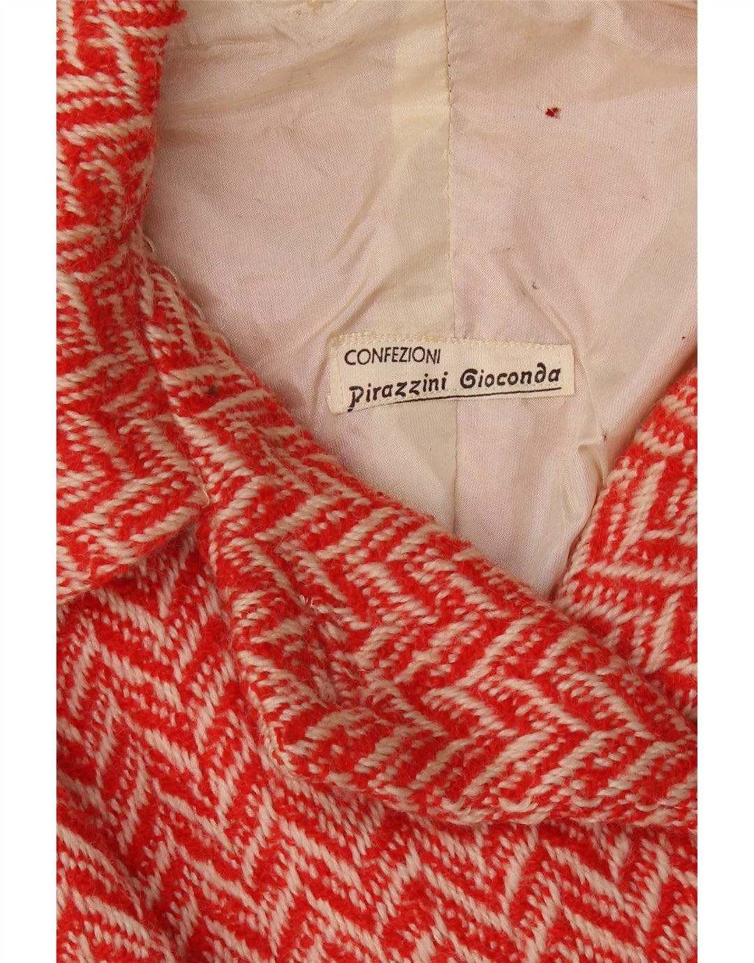 Vintage Γυναικείο Crop Διπλό Μπουφάν Blazer UK 12 Medium Red Chevron