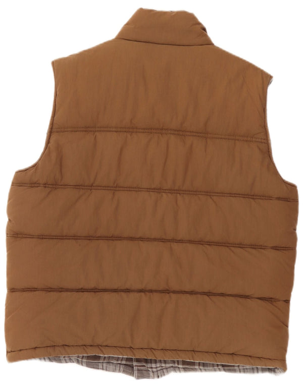 Ανδρικό Timberland Reversible Padded Gilet UK 40 Large Brown Βαμβακερό