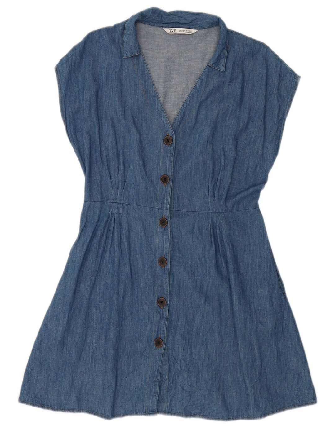 Zara Γυναικείο Τζιν Φόρεμα UK 14 Medium Blue