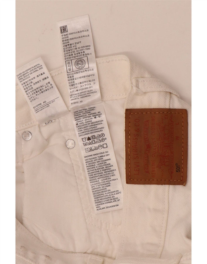 Levi's Womens 501 Straight Jeans W29 L28 Λευκό βαμβακερό