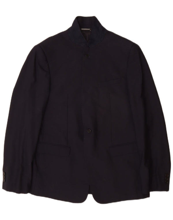 Emporio Armani Ανδρικό σακάκι μπλέιζερ με 2 κουμπιά EU 56 2XL Navy Blue Virgin Wool