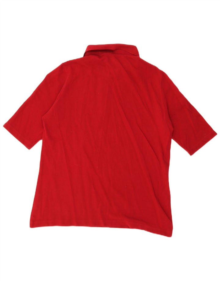 Γυναικείο πουκάμισο Polo Lacoste, μέγεθος 46 XL, κόκκινο βαμβακερό