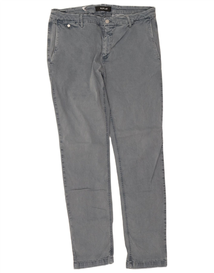Replay Ανδρικό Slim Jeans W34 L32 Γκρι βαμβακερό