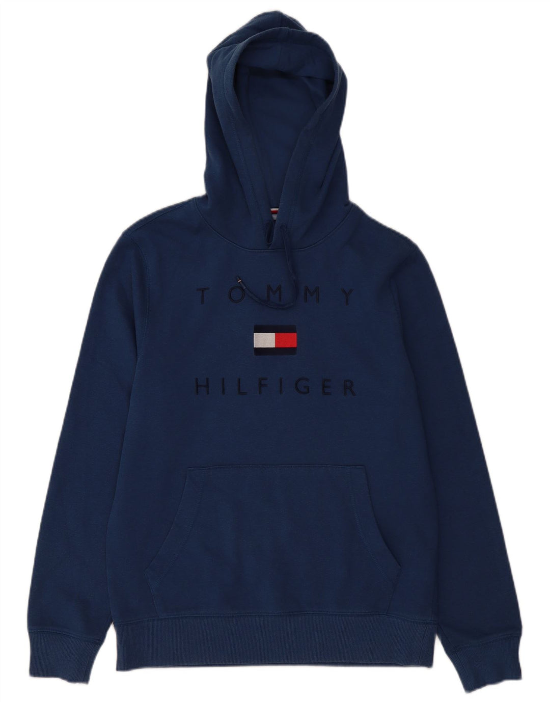 Tommy Hilfiger Ανδρικό γραφικό κουκούλα, μεσαίο μπλε βαμβακερό