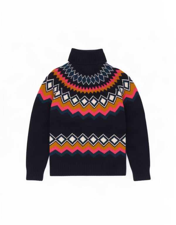 Marks & Spencer Γυναικείο πουλόβερ με ρολό λαιμόκοψη UK 10 Small Navy Blue