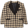 Vintage γυναικείο σακάκι 1 κουμπιού σακάκι UK 16 Large Black Houndstooth