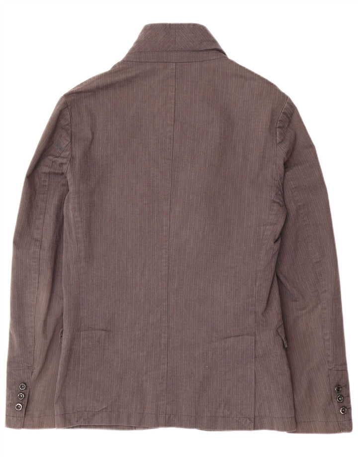 Zara Ανδρικό μπουφάν blazer UK 36 Small Grey Pinstripe Cotton