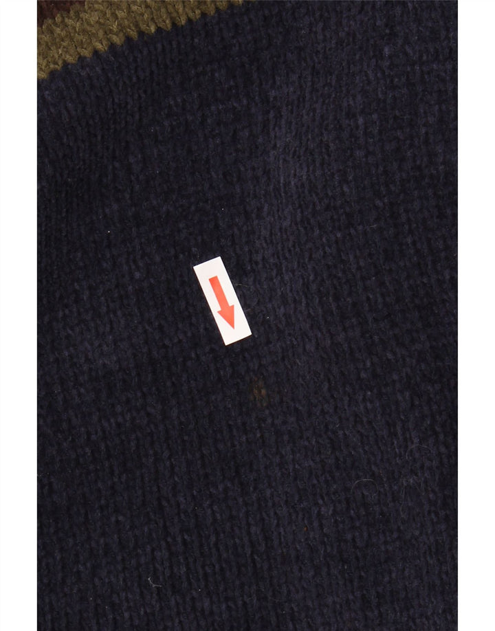 Marks & Spencer Ανδρικό πουλόβερ με λαιμόκοψη XL Navy Blue Colorblock