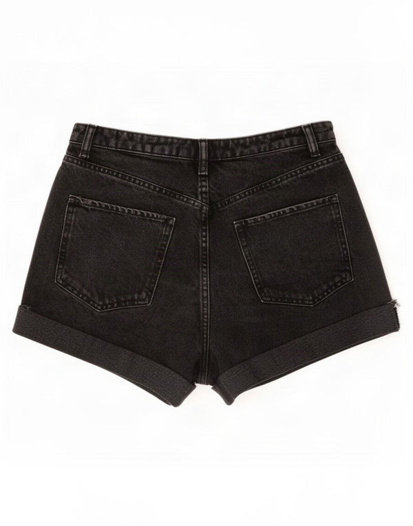 Zara Γυναικείο ψηλόμεσο τζιν σορτς EU 38 Small W28 μαύρο βαμβακερό