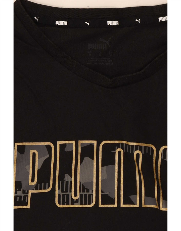 Γυναικείο γραφικό μπλουζάκι Puma Top UK 14 Medium Black