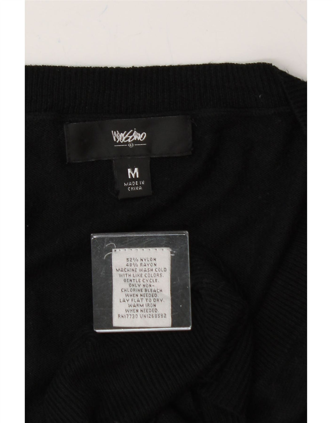 MOSSIMO Womens V-Neck Jumper Sweater UK 14 Medium Black Nylon Vintage Mossimo and Second-Hand Mossimo from Messina Hembry 