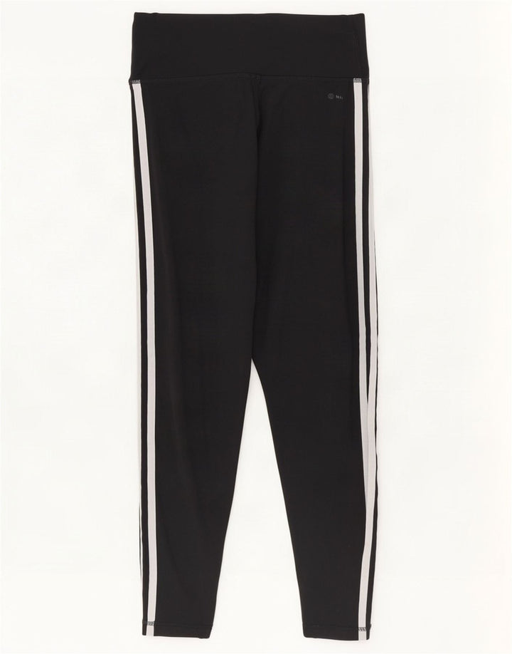 Γυναικεία Crop κολάν Adidas UK 12/14 μεσαίο μαύρο πολυεστέρα
