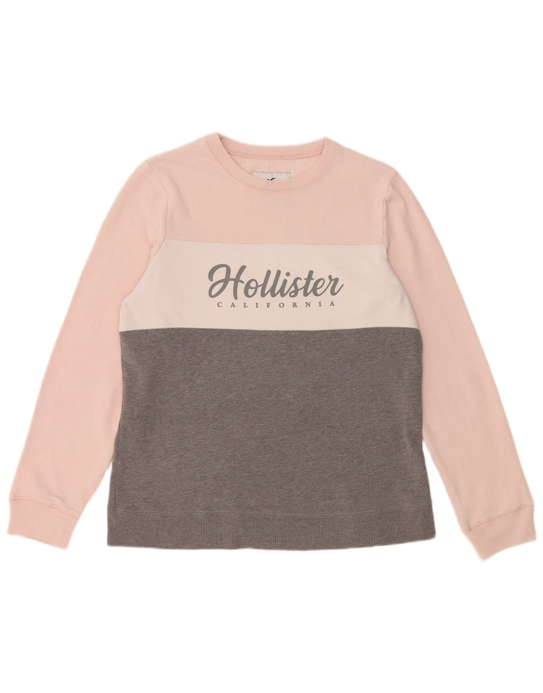 Γυναικείο γραφικό φούτερ HOLLISTER Jumper UK 16 Large Grey Colourblock