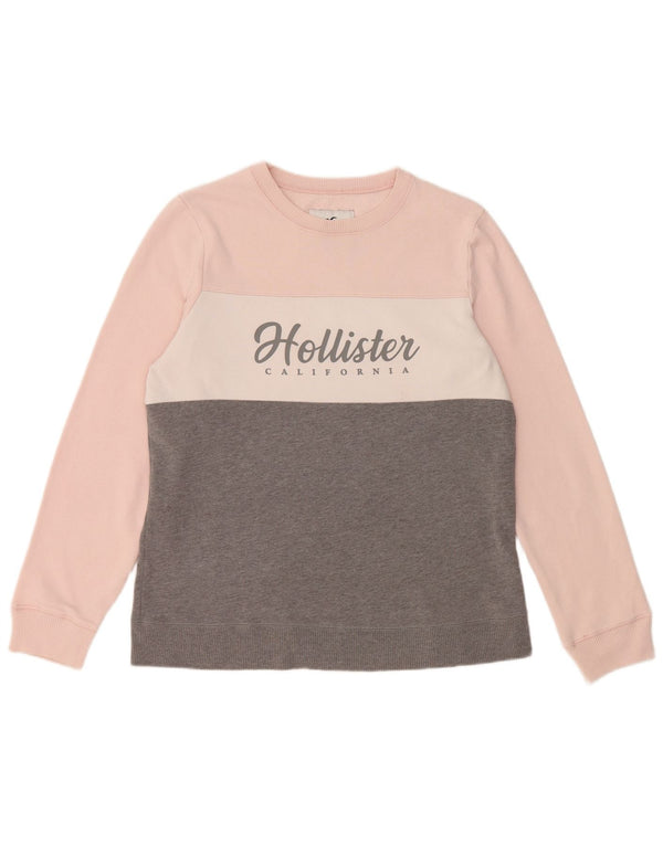 Γυναικείο γραφικό φούτερ HOLLISTER Jumper UK 16 Large Grey Colourblock