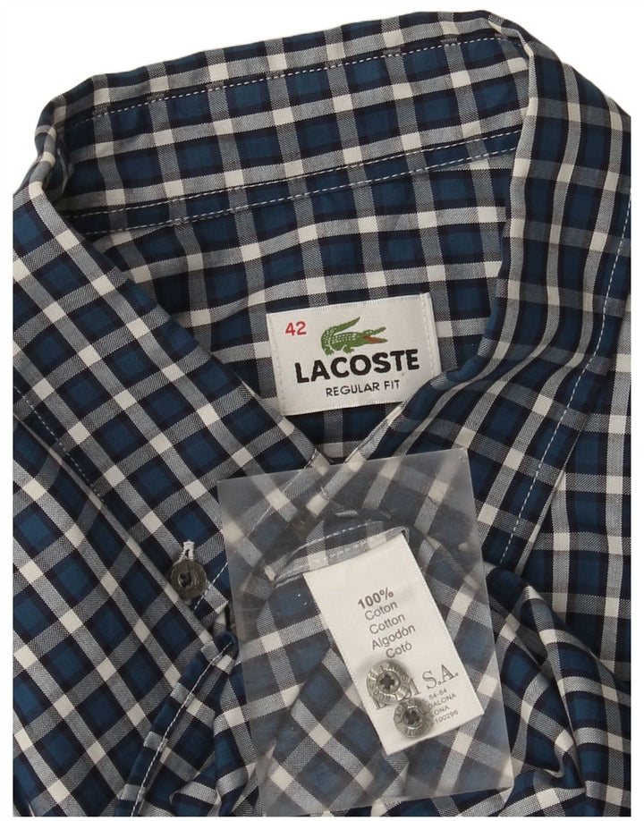 Ανδρικό πουκάμισο Lacoste Regular Fit Νούμερο 42 Μεγάλο μπλε βαμβακερό καρό
