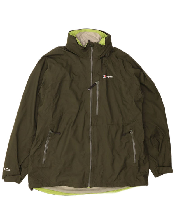 BERGHAUS Ανδρικό μπουφάν βροχής με κουκούλα UK 44 2XL Khaki Nylon