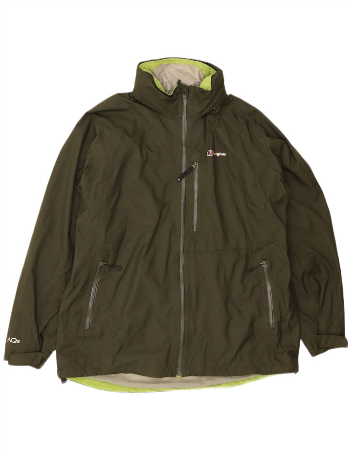 BERGHAUS Ανδρικό μπουφάν βροχής με κουκούλα UK 44 2XL Khaki Nylon