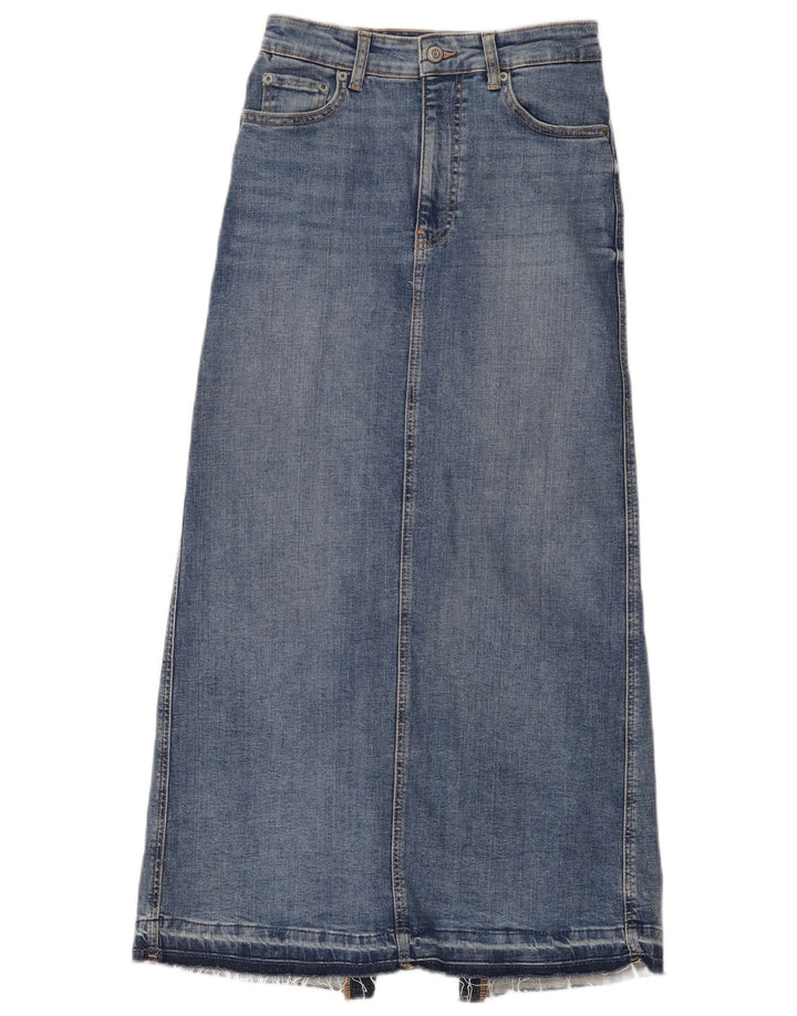Zara Γυναικεία Μίντι Τζιν Φούστα Μικρή W26 Μπλε Βαμβακερή