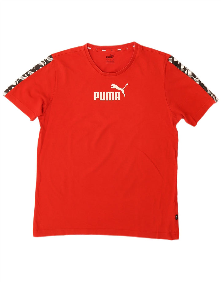 Ανδρικό γραφικό T-Shirt PUMA Τοπ μεσαίο κόκκινο χρώμα, βαμβακερό