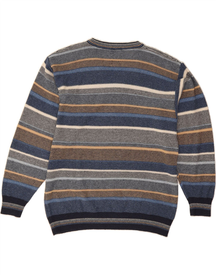 GIANNI SGARBI Mens V-Neck Jumper Sweater Large Multicoloured Striped Vintage Gianni Sgarbi and Second-Hand Gianni Sgarbi from Messina Hembry 
