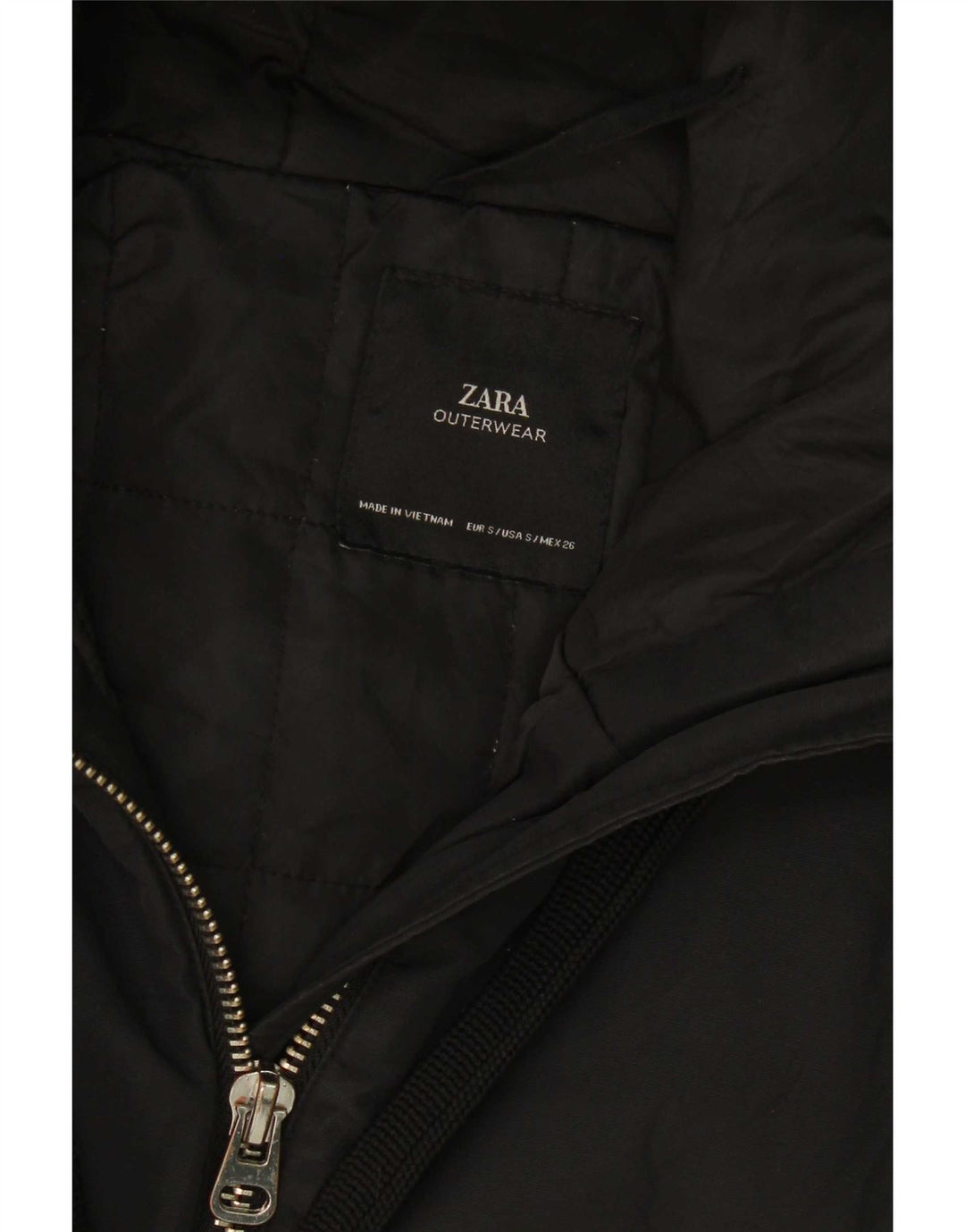 Zara Γυναικείο μπουφάν με κουκούλα UK 10 Small Black