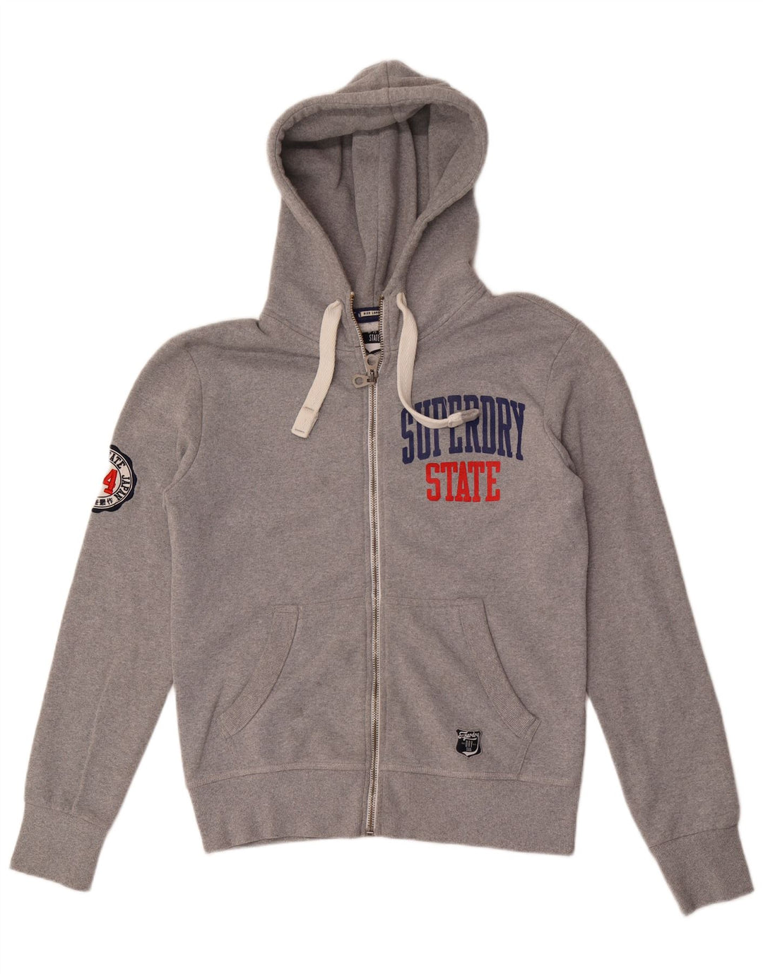 Ανδρικό πουλόβερ με κουκούλα με φερμουάρ SUPERDRY Μεγάλο γκρι πολυεστέρα