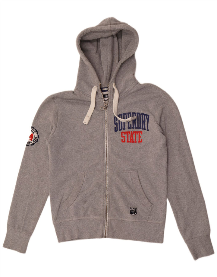 Ανδρικό πουλόβερ με κουκούλα με φερμουάρ SUPERDRY Μεγάλο γκρι πολυεστέρα