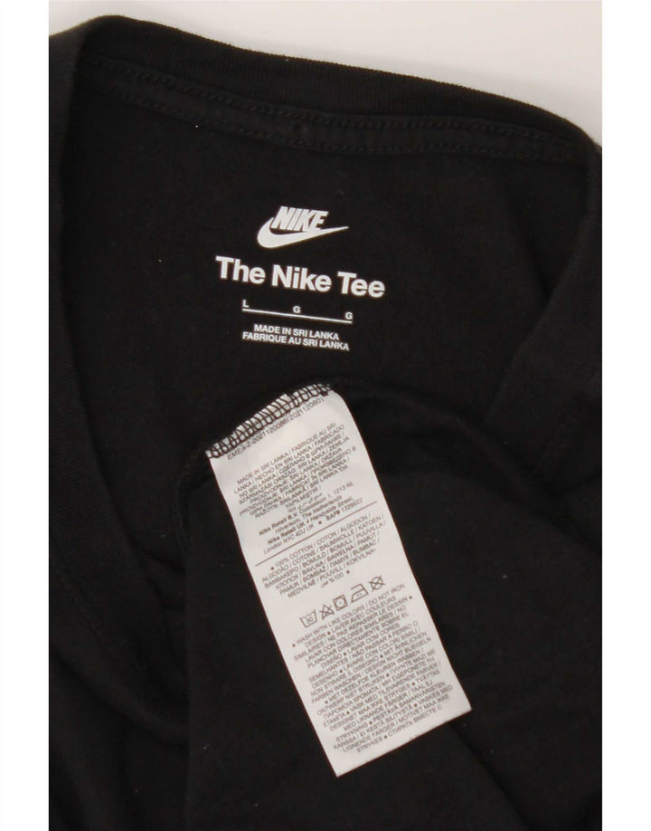 Ανδρικό μπλουζάκι Nike, μεγάλο μαύρο βαμβακερό