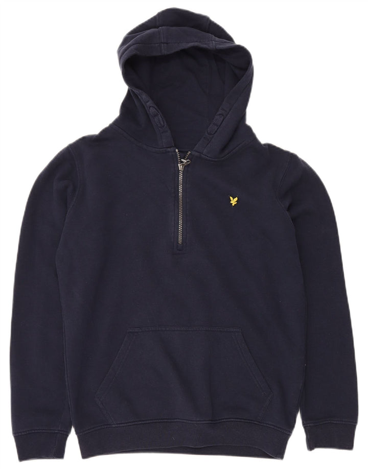 LYLE & SCOTT Boys με φερμουάρ με κουκούλα 12-13 ετών, μπλε βαμβακερό