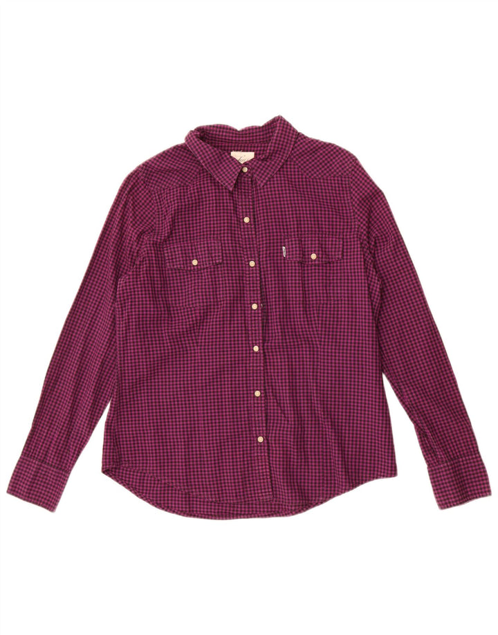 Γυναικείο πουκάμισο Levi's UK 16 Large Purple Gingham Cotton