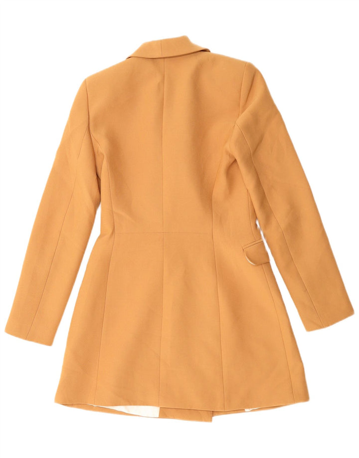 Zara Γυναικείο Longline σακάκι με διπλό στήθος UK 6 XS Orange Polyester