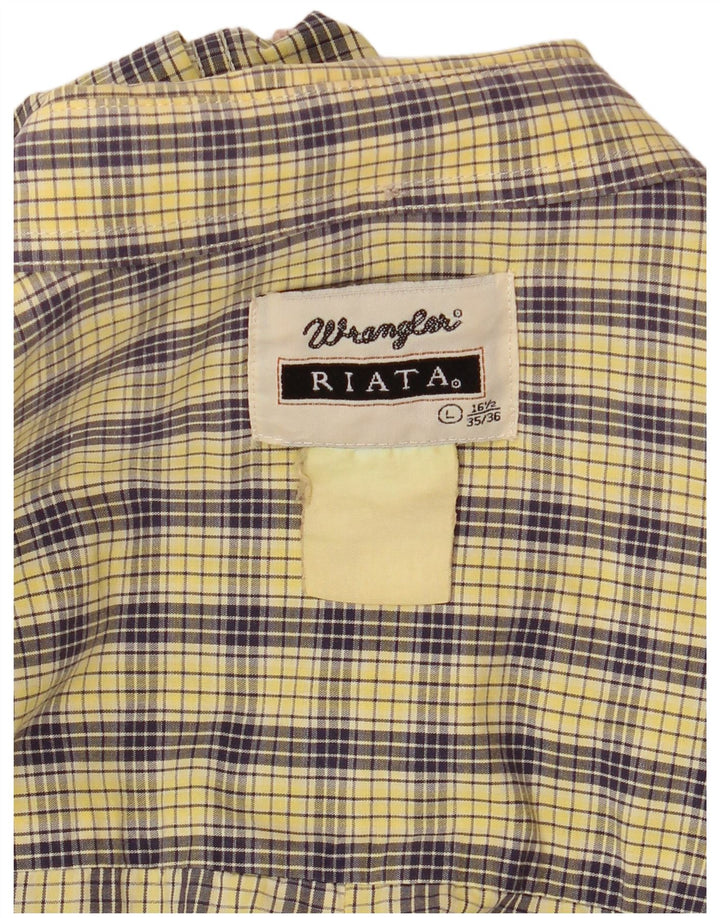 Ανδρικό πουκάμισο Riata Wrangler Size 16 1/2 Large Yellow Check