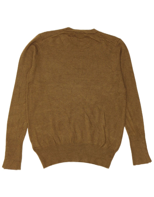 Zara Γυναικείο πουλόβερ με λαιμόκοψη UK 14 Large Khaki Viscose