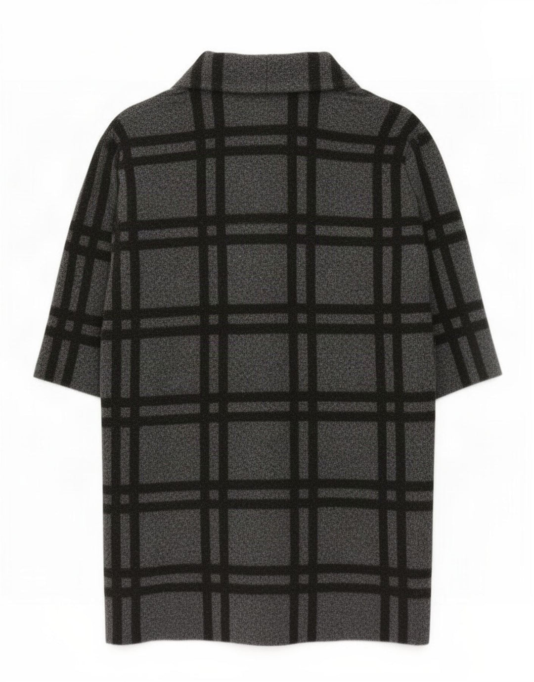 Zara Γυναικείο Πανωφόρι UK 16 Large Grey Check Polyester