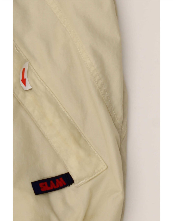 Slam Mens Hooded Bomber Jacket UK 44 2XL Off White Nylon