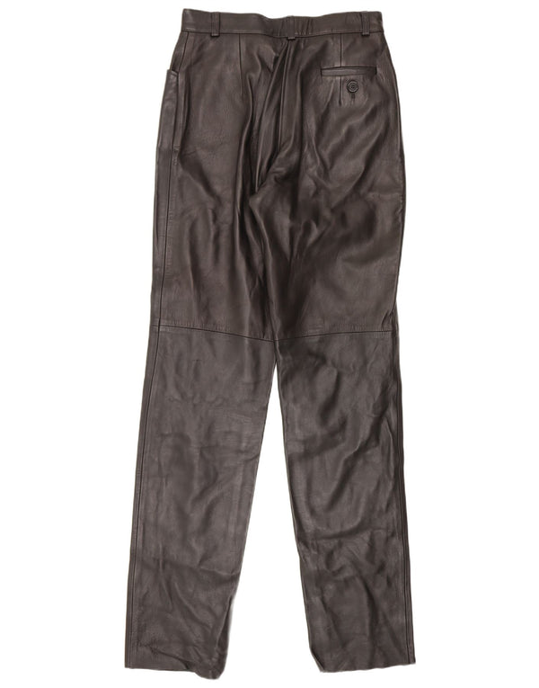 Woodlands γυναικείο ψηλόμεσο δερμάτινο παντελόνι UK 12 Medium W26 L33 Μαύρο