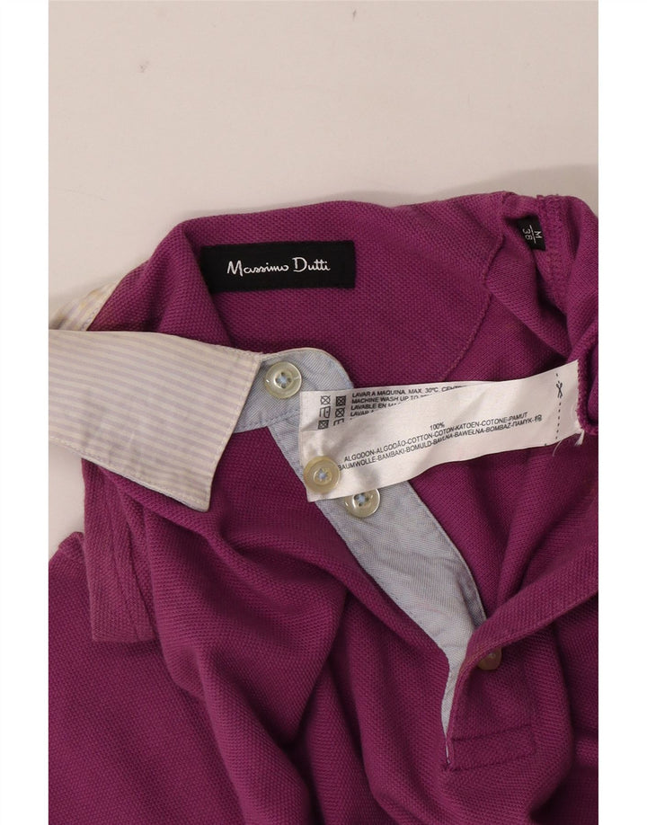 Ανδρικό πουκάμισο πόλο Massimo Dutti, μεσαίο ροζ χρώμα, βαμβακερό