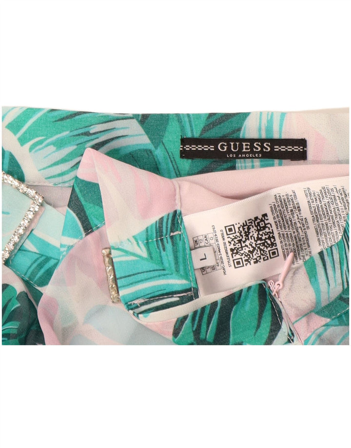 GUESS Γυναικεία φούστα Α-γραμμής UK 12 Medium W28 Blue Floral Polyester