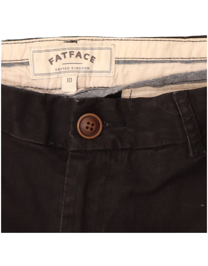 FAT FACE Γυναικείο ίσιο παντελόνι Chino UK 10 Small W28 L26 μαύρο βαμβακερό