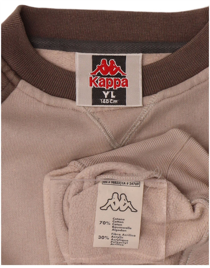 KAPPA Boys Sweatshirt Jumper 9-10 Years Large Grey Colourblock Cotton