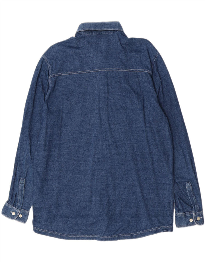 Marks & Spencer Γυναικείο πουκάμισο UK 14 Medium Navy Blue βαμβακερό