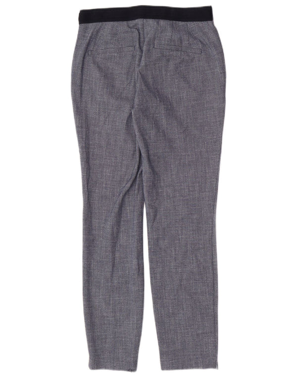 Zara Γυναικείο Slim Suit Παντελόνι Small W26 L27 Navy Blue Geometric Polyester
