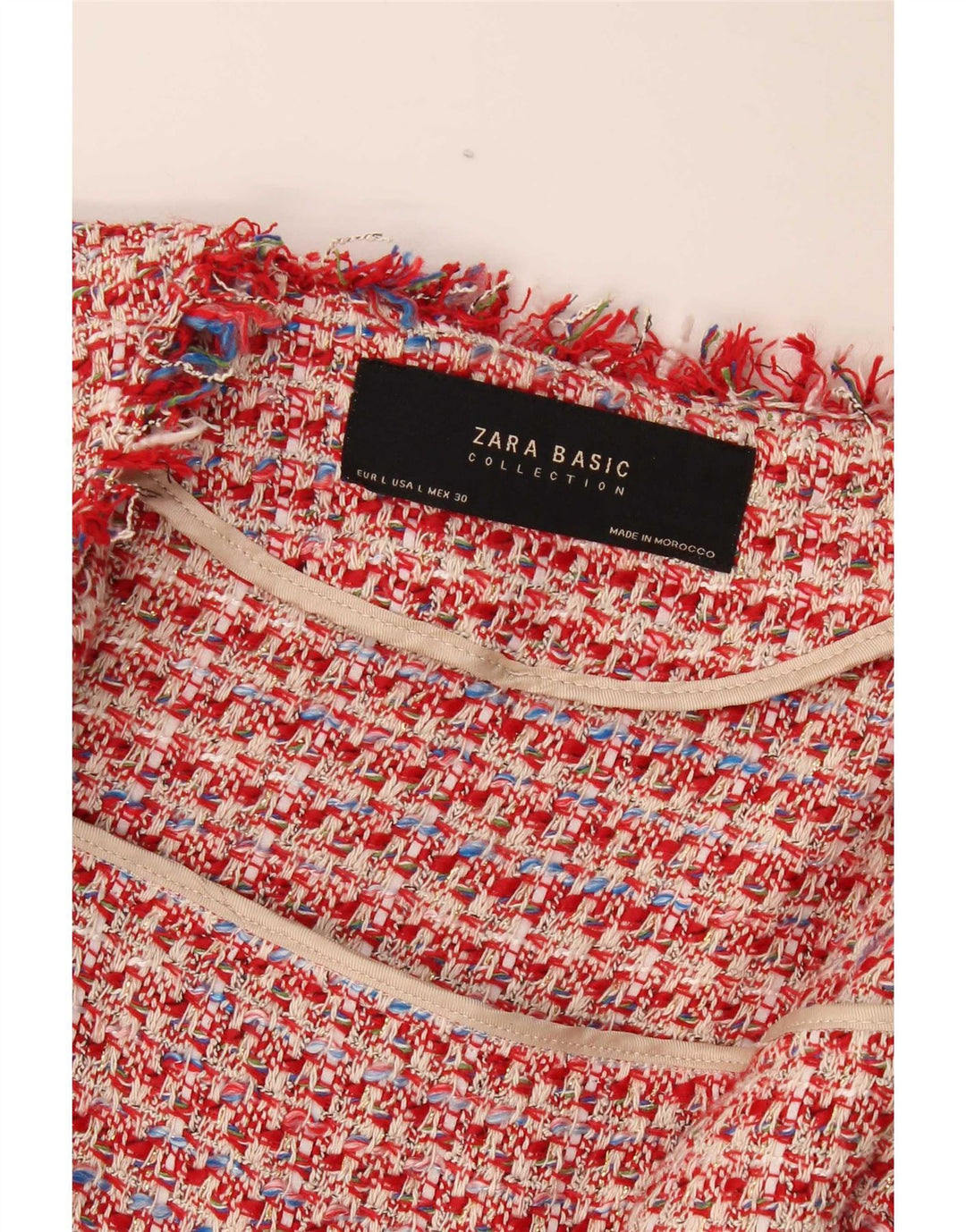 Zara Γυναικείο ανοιχτό μπουφάν Bolero UK 16 Large Red Flecked