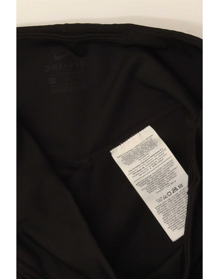 Γυναικεία Nike Dri Fit Graphic Crop leggings UK 14 Large Black Polyester