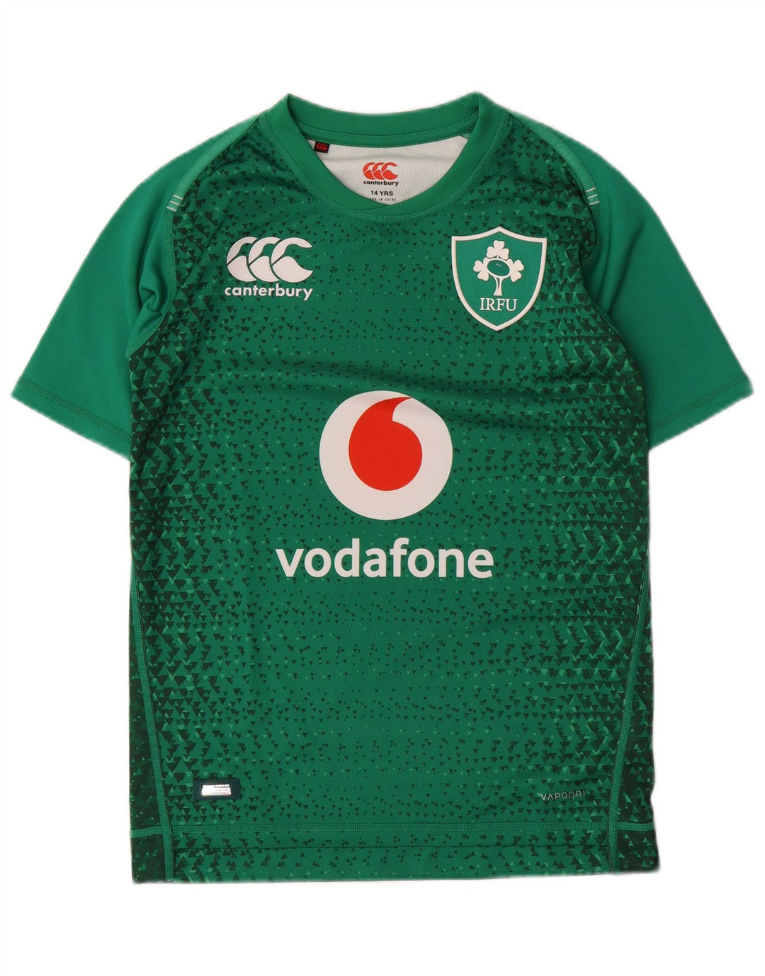 CANTERBURY Boys IRFU Graphic T-shirt Top 13-14 Years Green Geometric