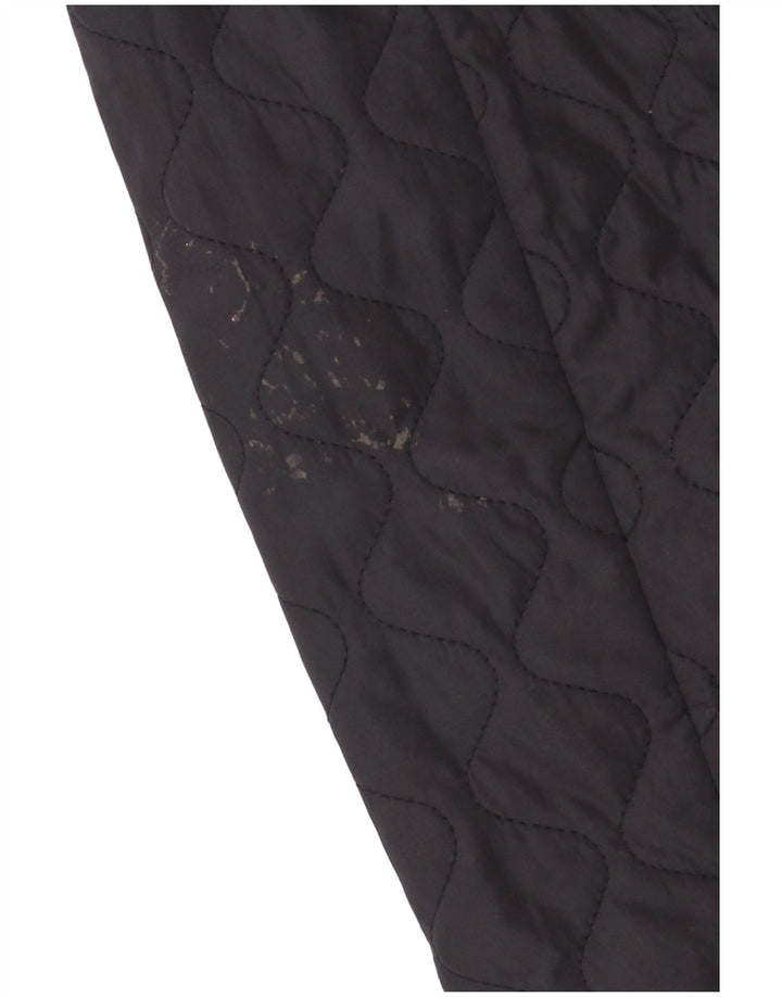 Zara Γυναικείο Crop Quilted Jacket UK 10 Small Navy Blue