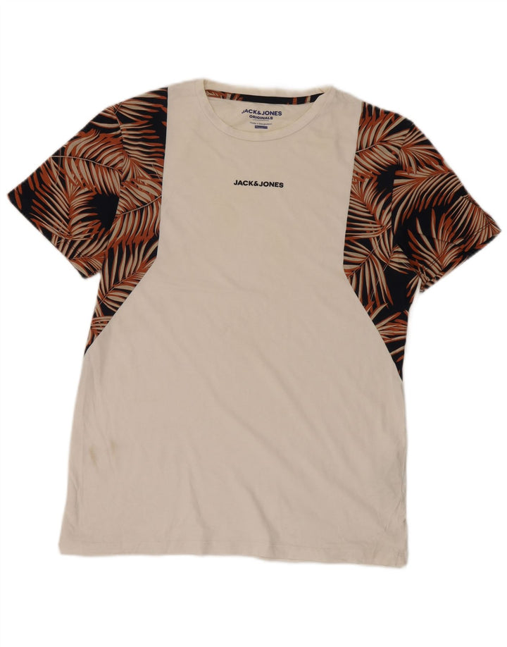 Jack & Jones Ανδρικό μπλουζάκι με γραφικό κανονική εφαρμογή Τοπ μεσαίο λευκό φλοράλ