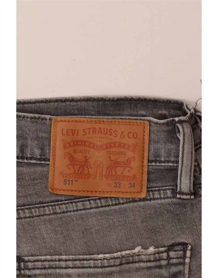 Levi's Mens 511 Slim Jeans W33 L34 Grey